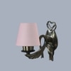 Devansh Metal Electric Wall Light in Antique Gold Colour with Grey Shade Count of 1 Light