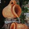 Orange and Brown Fiber Glass Natural Earthern Pot Water Fountain