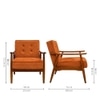 Armari Boucle Fabric Arm Chair in Orange Colour