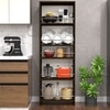 5 Open Shelves In Highland Pine Finish With Free Standing Tall Units.