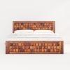 Keaton Solid Wood King Size Drawer And Box Storage Bed In Brown Finish