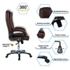 Pleash High Back Executive Chair in Brown Colour