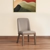Anderson Solid Wood Single Dining Chair in Danish Walnut Finish With Shitake Beige Colour