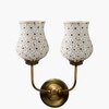 Devansh Metal Electric Wall Light in Gold Colour with Multicolor Shade Count of 2 Lights