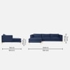 Brezza Sectional Fabric Sofa - Navy Blue