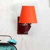 Devansh Solid Wood Electric Wall Light in Orange Colour with Orange Shade Count of 1 Light