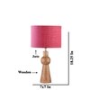 Devansh Pink Jute Table Lamp With  Wood Natural Base (7X18.25 Inches)-11