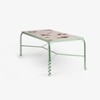Dastoori Ceramic Tile Outdoor Dining Table with Six Chairs in Beige Colour