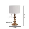 Devansh Grey Cotton Table Lamp With  Wood Natural Base (7X7X15.5 Inches)-7