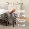 Quad Jacquard Wooden Ottoman in Black Color