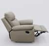 Quantum Half Leather 1 Seater Manual Recliner Sofa in Beige