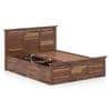 Fidora Solid Wood King Box Storage Bed In Teak Finish