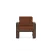 Moreno 1 Seater Solid Wood Sofa in Danish Walnut Finish and Terracotta Stripe Fabric