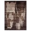 Abstract Brown Wool Silk Handmade Area Rug for Bedroom 5x8