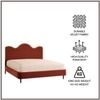Solara Wave Luxe King Size Bed in velvet With Oak wood Frame & Hydraulic Storage