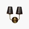 Devansh Metal Electric Wall Light in Gold Colour with Black Shade Count of 2 Lights