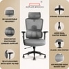 Imperia Ergonomic Study Chair in Grey Colour
