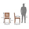 Capra Solid Wood Dining Chair in Teak Finish & Burnt Orange Colour - Set of 2