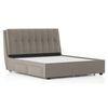 Bornholm Engineered Wood King Size Drawer Storage Upholstered Bed In Shitake Beige Colour