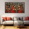 The Castle Decor Pichwai Madhubani Wall Painting Wooden Framed 27x48 Inch (Style 5)