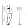 Silinda Single Light Antique Brass Finish Metal Floor Lmap With Off-White Cotton Shade