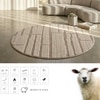 Handmade Round Wool Rug Modern Abstract Beige 10 Feet Carpet
