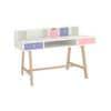 Samara Solid Wood Large 2 Level Study Desk with Drawers Shelves and Tapered Frame in English Pink Persian Lilac Colour