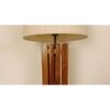 Elegant Brown Wooden Table Lamp with Black Fabric Lampshade