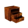 Diamond Solid Wood Bedside Table in Honey Finish