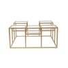 Valentino Clear Glass Bunching Coffee Table In Dark Gold Finish