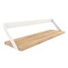 Slope Solid Wood Wall Shelf in Mango Natural & Metal White