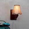 Devansh Wood Wall Mounted Lamp With Beige Jute Shade