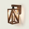 Symmetric Brown Solid Wood Wall Lights