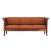 Haveli 3+2 Seater Wooden Sofa (Orange Colour, Teak Finish)