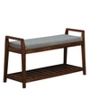 Tonsberg Solid Wood Shoe Rack with Seating in Walnut Brown finish