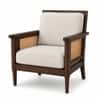 Pisces Solid Wood Cane Accent Sofa Chair in Walnut Finish