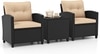 Carry Bird Wicker Patio Furniture Outdoor Balcony Chairs In Black And Beige Colour