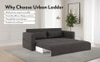 Camden 3 Seater Pull Out Sofa cum Bed In Smoke Grey Colour