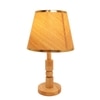 ELARE Table Lamp with Wooden Base and Jute Shade Nordic Style Side Lamp