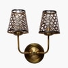 Devansh Metal Electric Wall Light in Gold Colour with Black Shade Count of 2 Lights