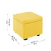 Doe Buck Hutcheson Upholstered Storage Ottoman Cube in Yellow Colour