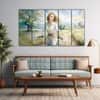 The Castle Decor Ram Mandir Wall Painting Wooden Framed 27x48 Inch (Style 2)