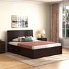 Alaca Solid Wood Queen Size Bed With Hydraulic Storage (Mahogany Finish)