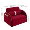 Jayen 1 Seater Pull Out Sofa cum Bed  in Maroon Colour