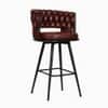 Doe Buck Presley Braided Faux Leather Bar Stool in Brown Colour