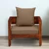 Rangrez Solid Wood 1 Seater Sofa in Honey Oak Finish in Brown Colour