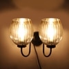 Devansh Metal Electric Wall Light in black Colour with Lavender Shade Count of 2 Lights