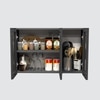 Aluminium Black Profile 3 Brown Tinted Glass Handless Shutters Wall Cabinet In Slate Grey Finish