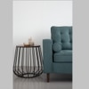 Scandinavian Gabbia Round Side Table Brown Matte Finish