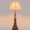 Devansh Off-White Cotton Vintage  Lamp With Wood Base (12X12X22.75)